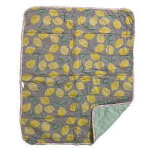 Cloud Island Target Lemons Green Gray Yellow Double Sided Baby Blanket Kid Fruit